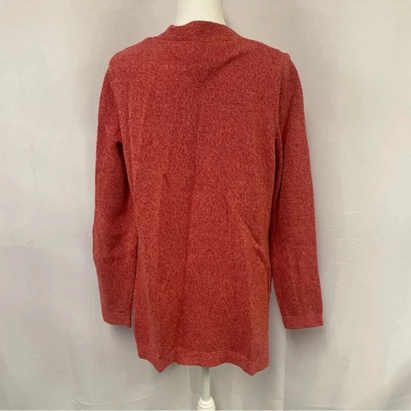 L.L Bean Cotton Cable-knit Button Cardigan Sweater Coral Medium - Picture 4 of 9
